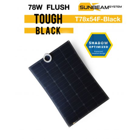 SUNBEAMsytem TOUGH 78Wp FLUSH - BLACK semi flexibel zonnepaneel